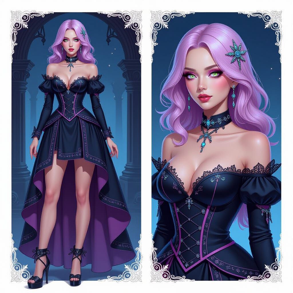 Sci-Fi Gothic Queen of Ice and Beauty