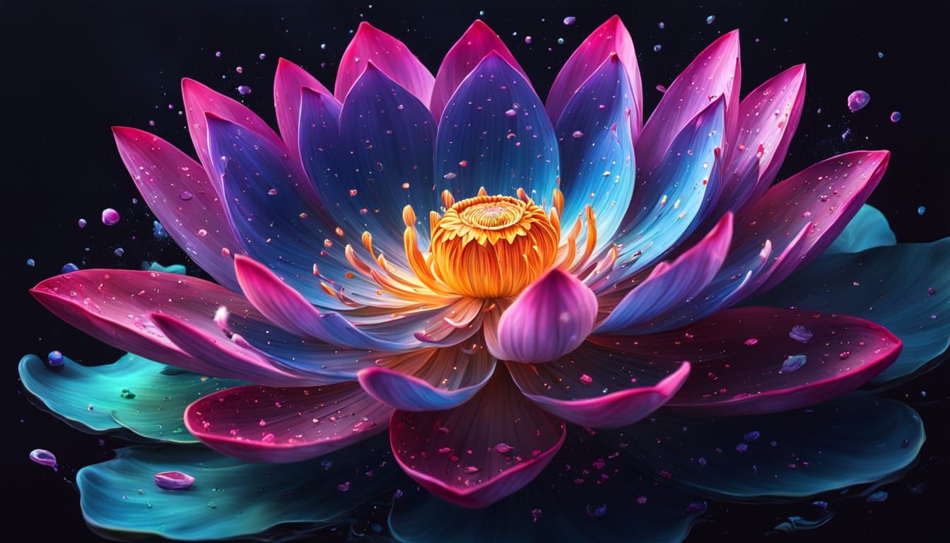 Surreal Lotus Portal to a Vibrant Cosmic Dimension