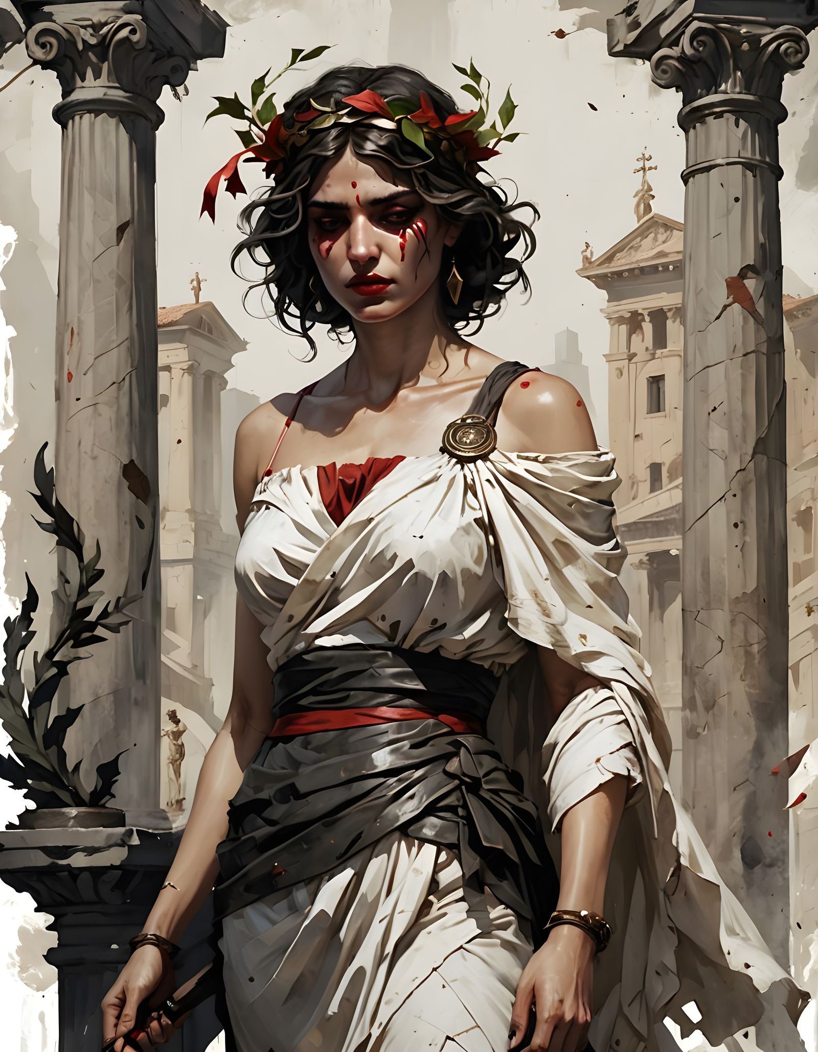 Bloodied Lady Justice Defies the Odds in Hyperrealistic Mast...