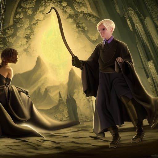 Draco Malfoy and Girl: Fantasy Art