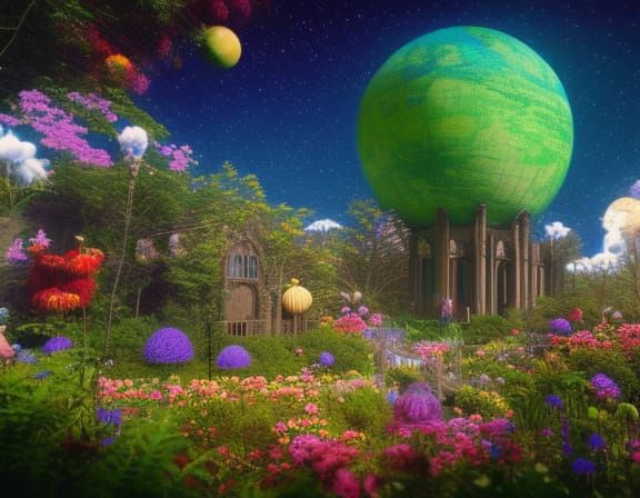 Intergalactic Flower Festival: A 3D Masterpiece