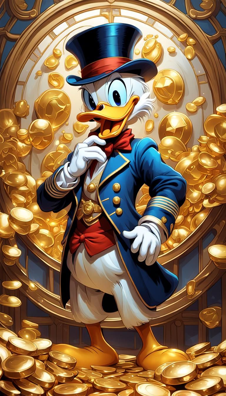 Donald and Scrooge Meet in Gold Room