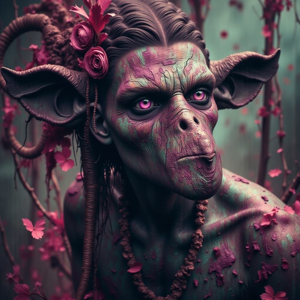 Abstract Glitch Art with Iridescent Foil