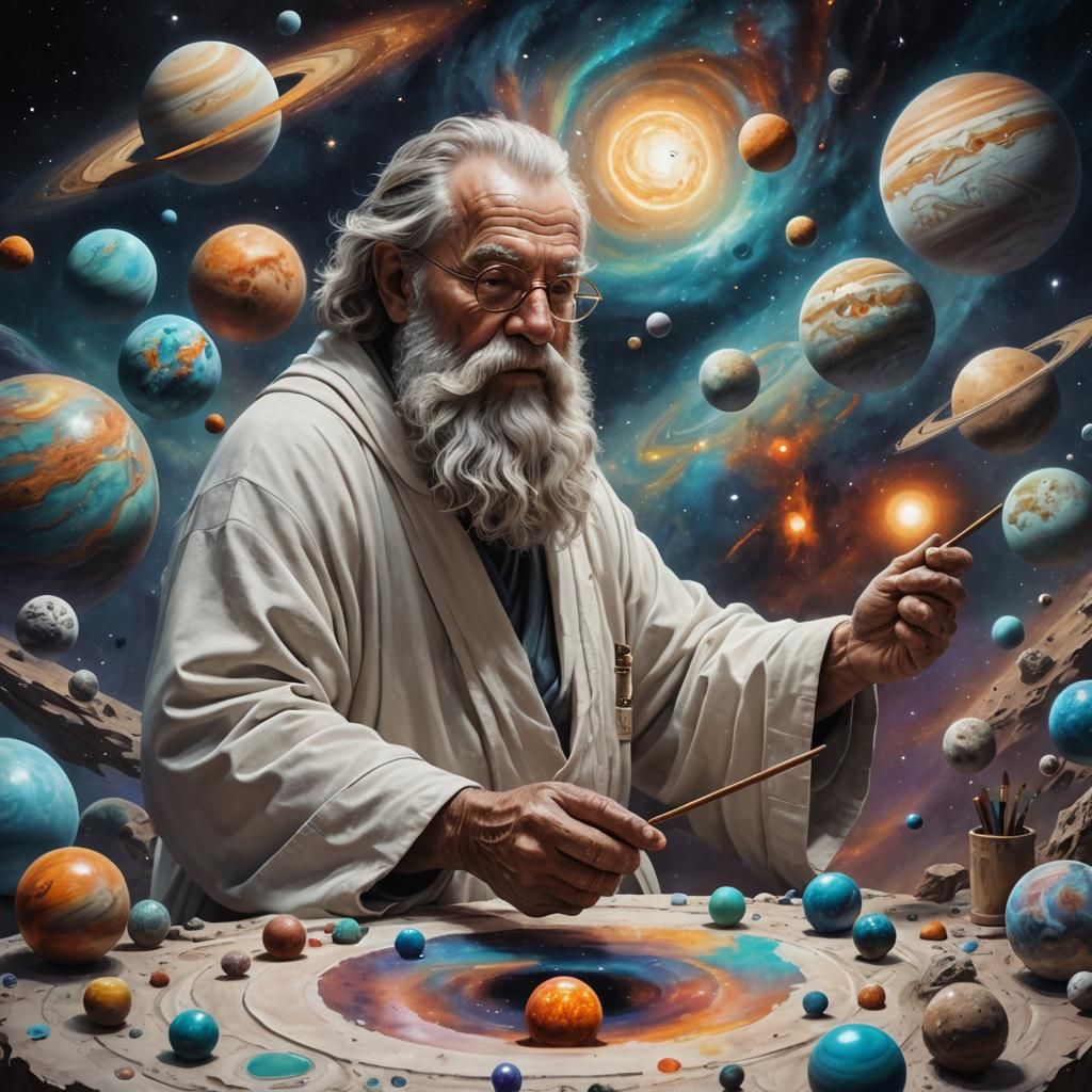 Cosmic Sculptor: Hyperrealistic Astral Planet Art