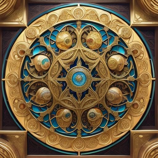 Ornate Gold Dragon Sculpture in Art Nouveau Style