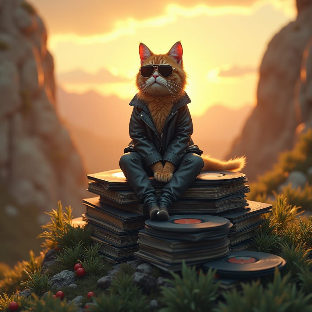 Regal Cat as Bono in Fantasy Concept Art