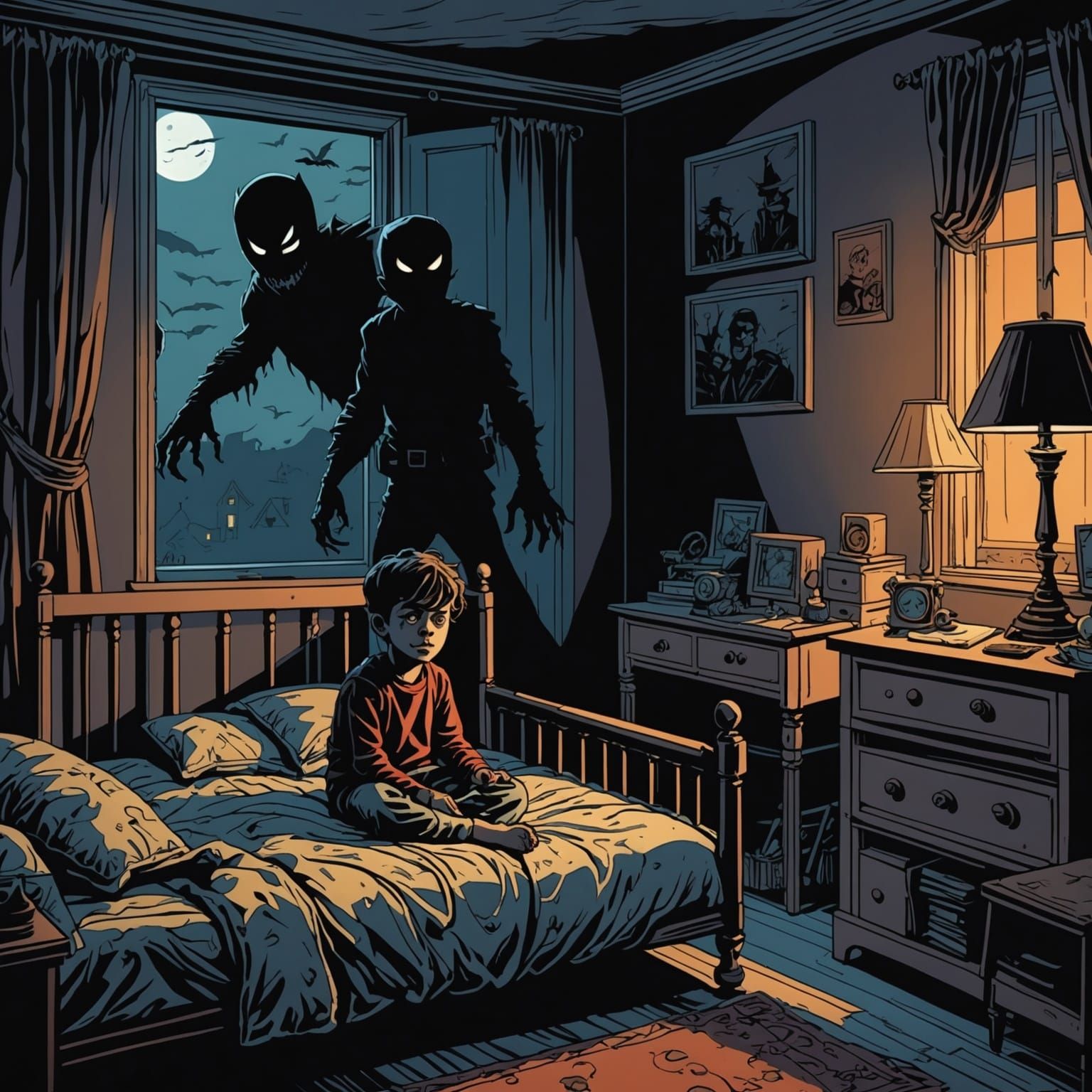 Eerie Shadow Figure in Child's Bedroom