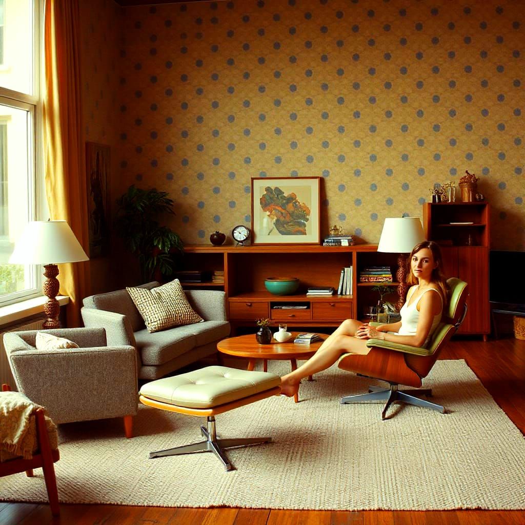Mid-Century Modern Interior Design with Polka Dots