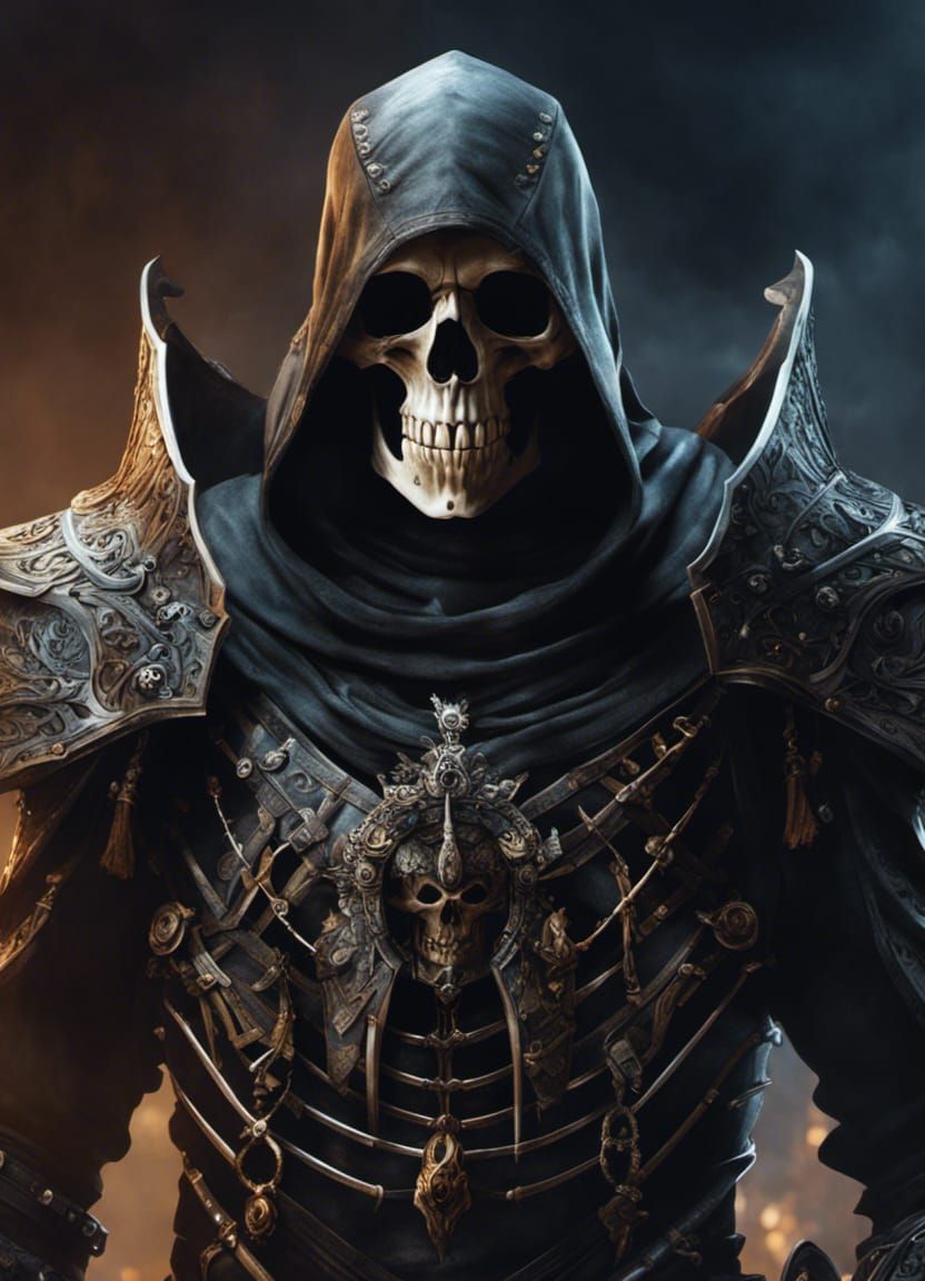 portrait of a skeletal assassin