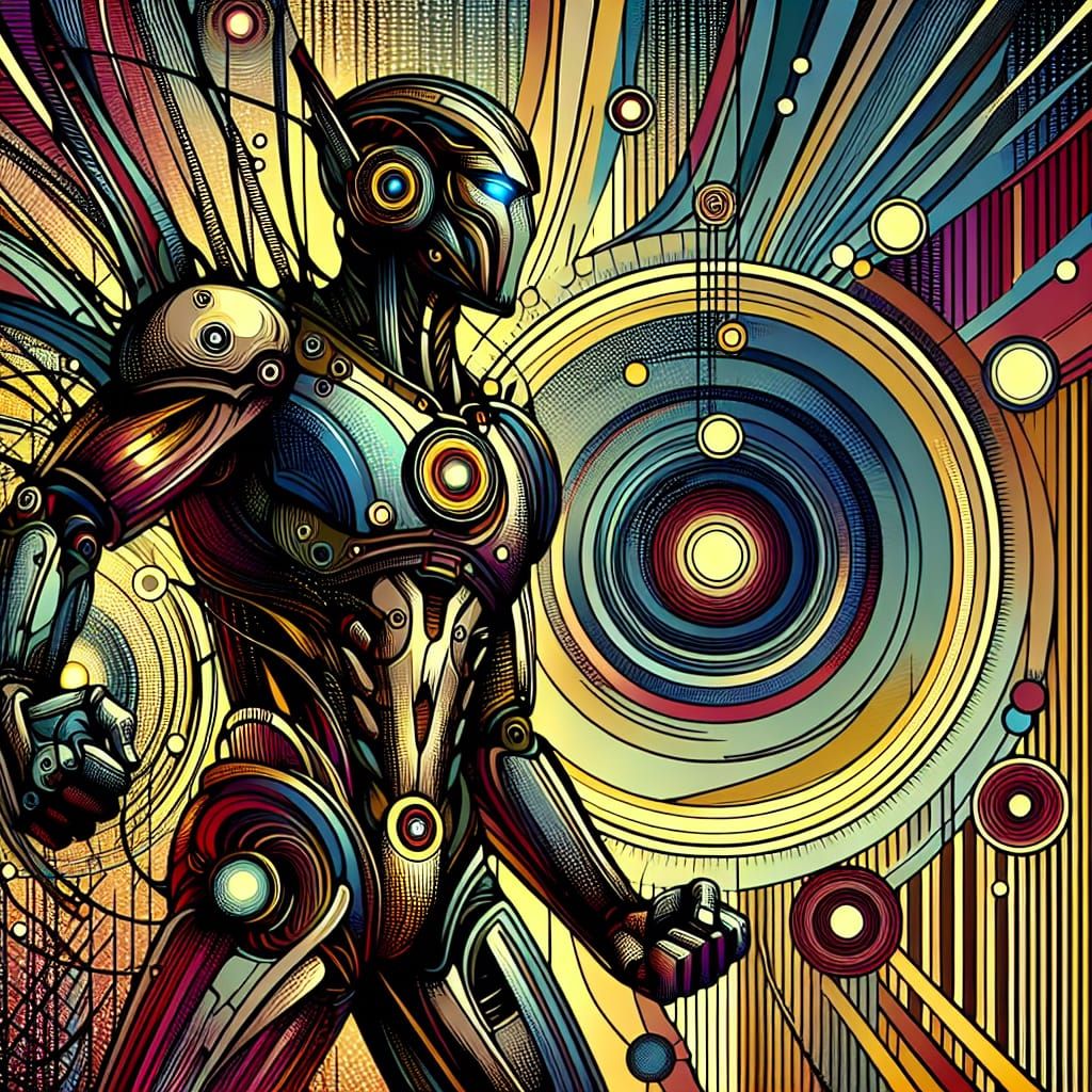 Novigrad Industries Security Armor in Comic Book Style