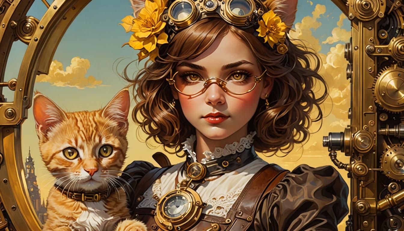 Steampunk Dorothy Portrait in Oil Painting Style
