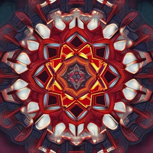 Apple red diamond mandala