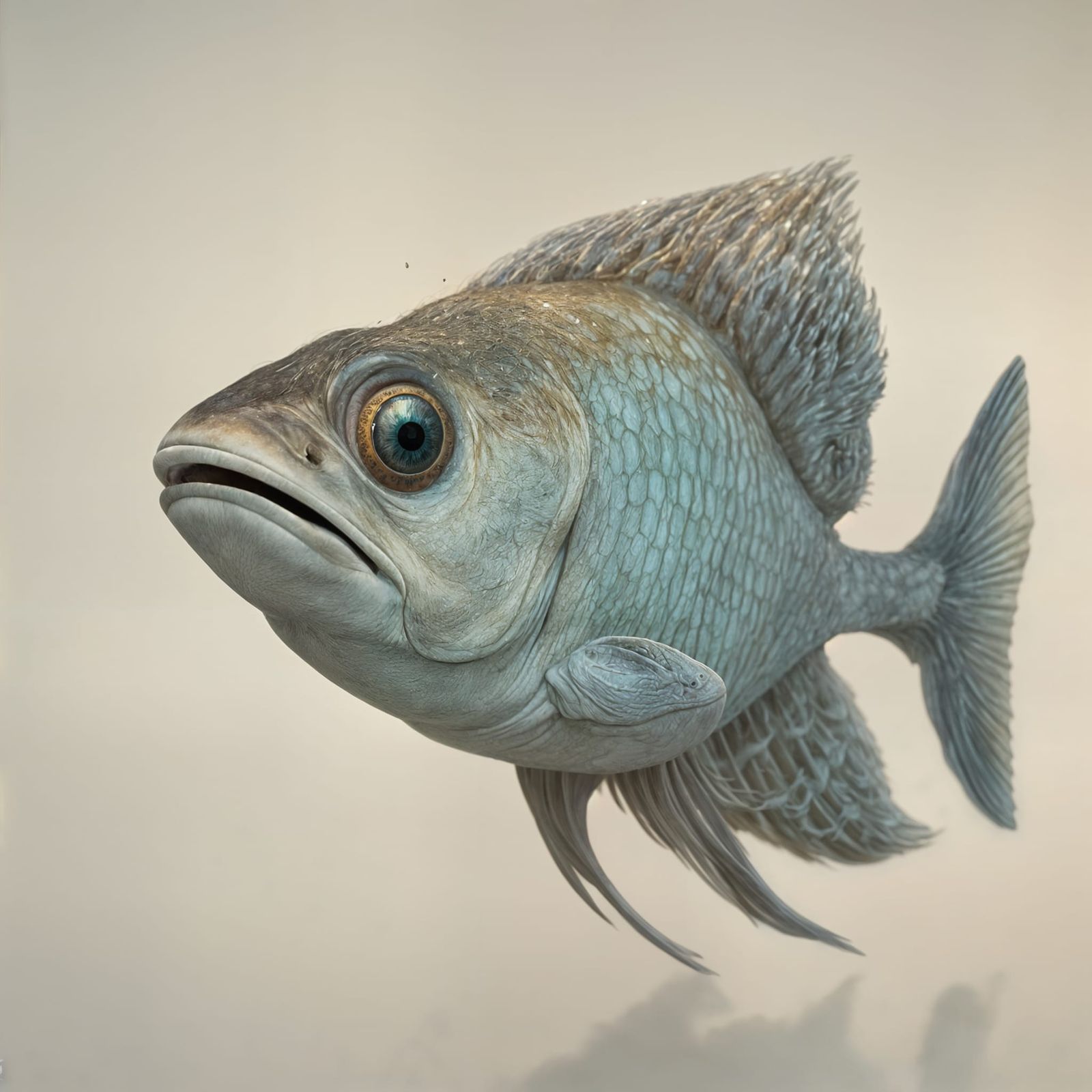 Detailed Fish in Japanese Landscape, Hyperrealistic 8k