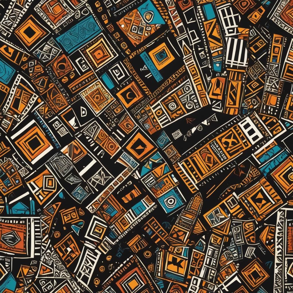 Bold African Patterned Fabric Close-Up