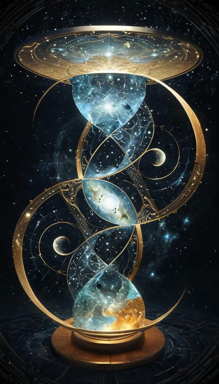 Galactic Hourglass with Art Nouveau Elements