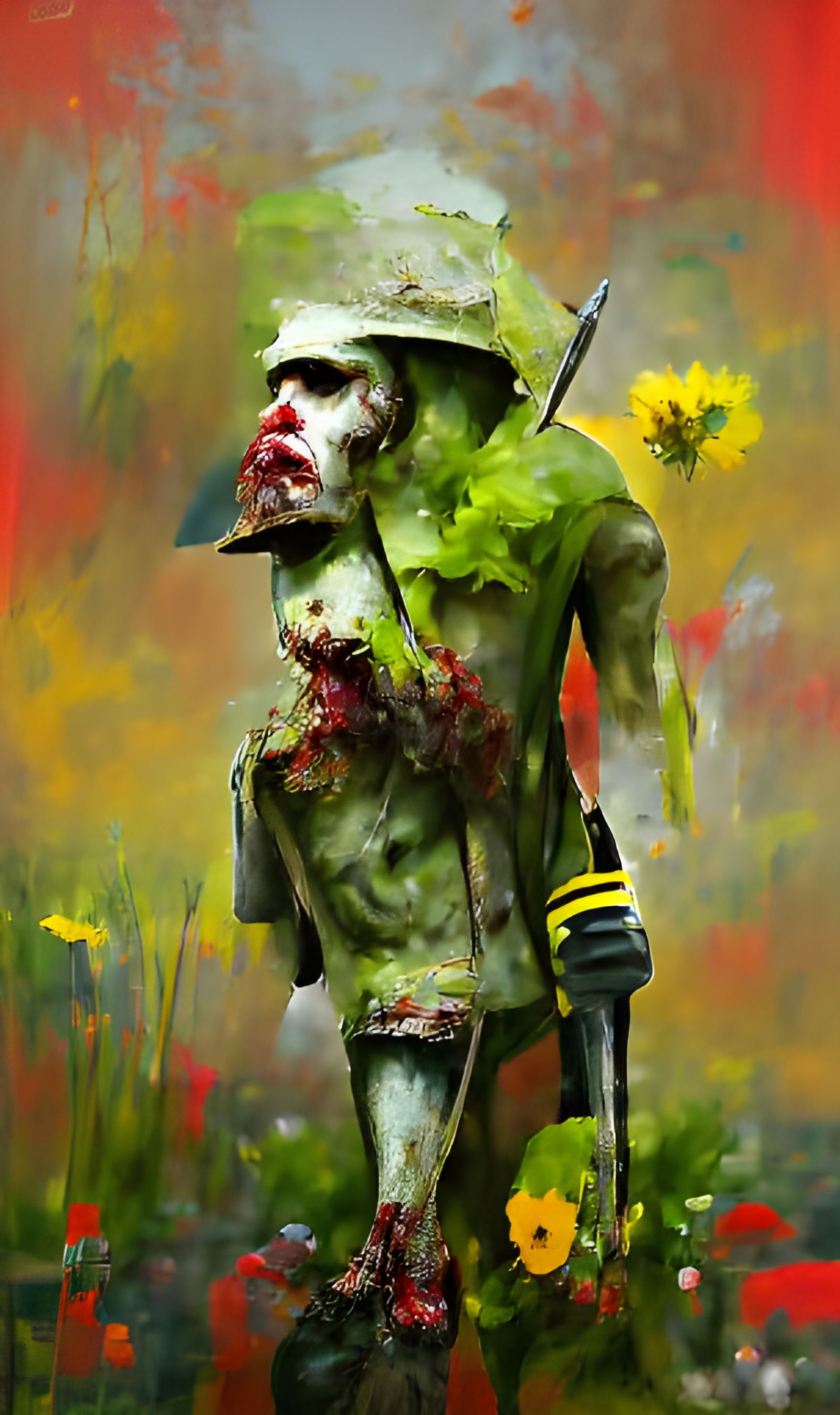 Zombie Soldier in Dark Fantasy Style