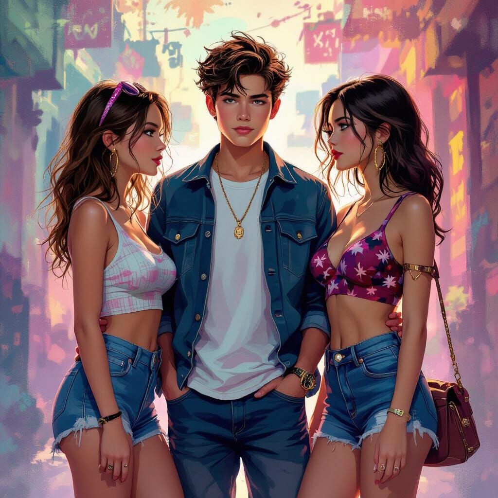 Double Dating: A Hyperrealistic Scene of Young Love