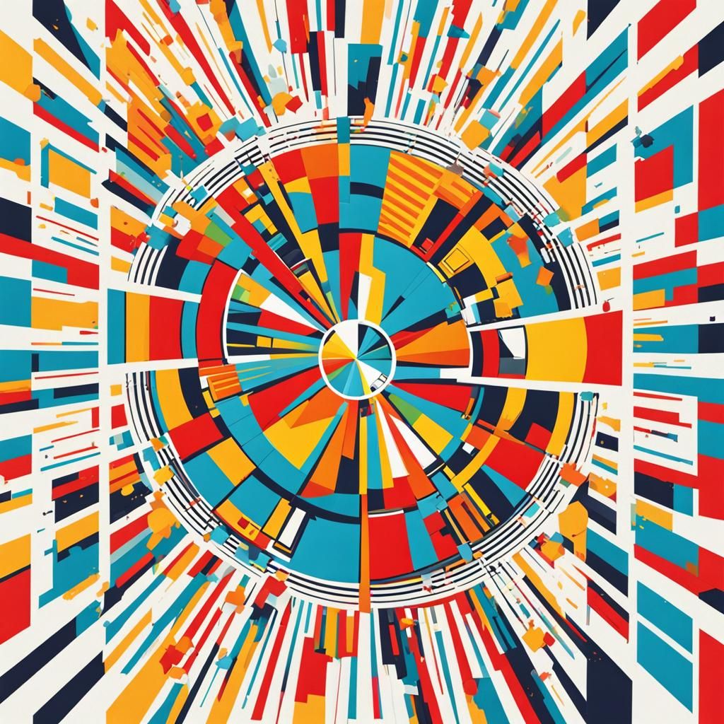 Pop Art Logo PB in Geometric Bauhaus Style