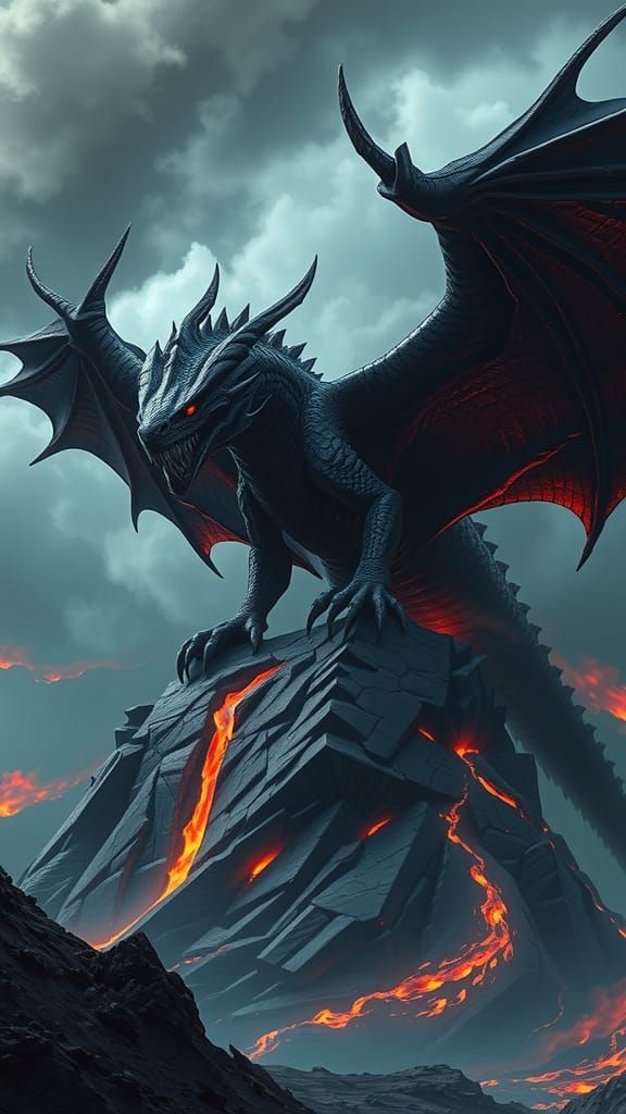 Fearsome Black Dragon Unleashes Hellish Firestorm