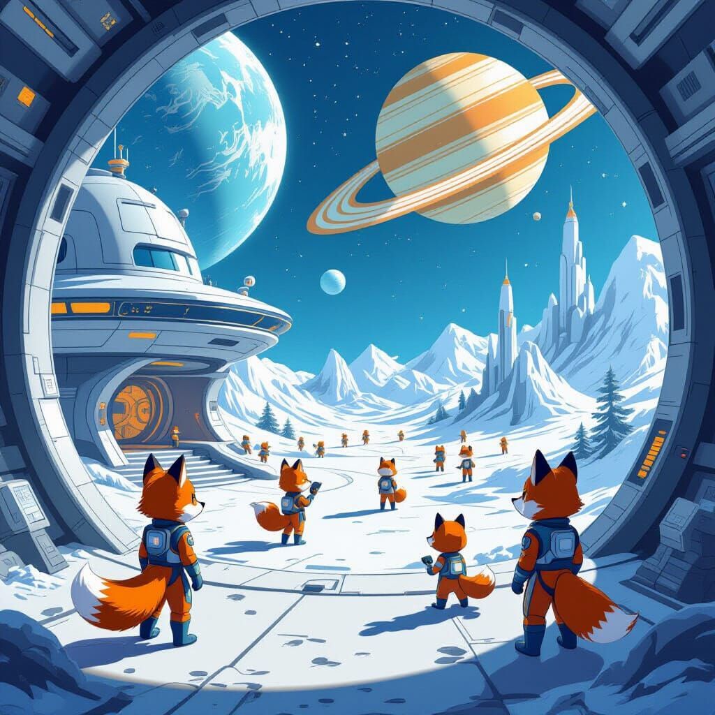 Vibrant Space Academy on Terraformed Moon