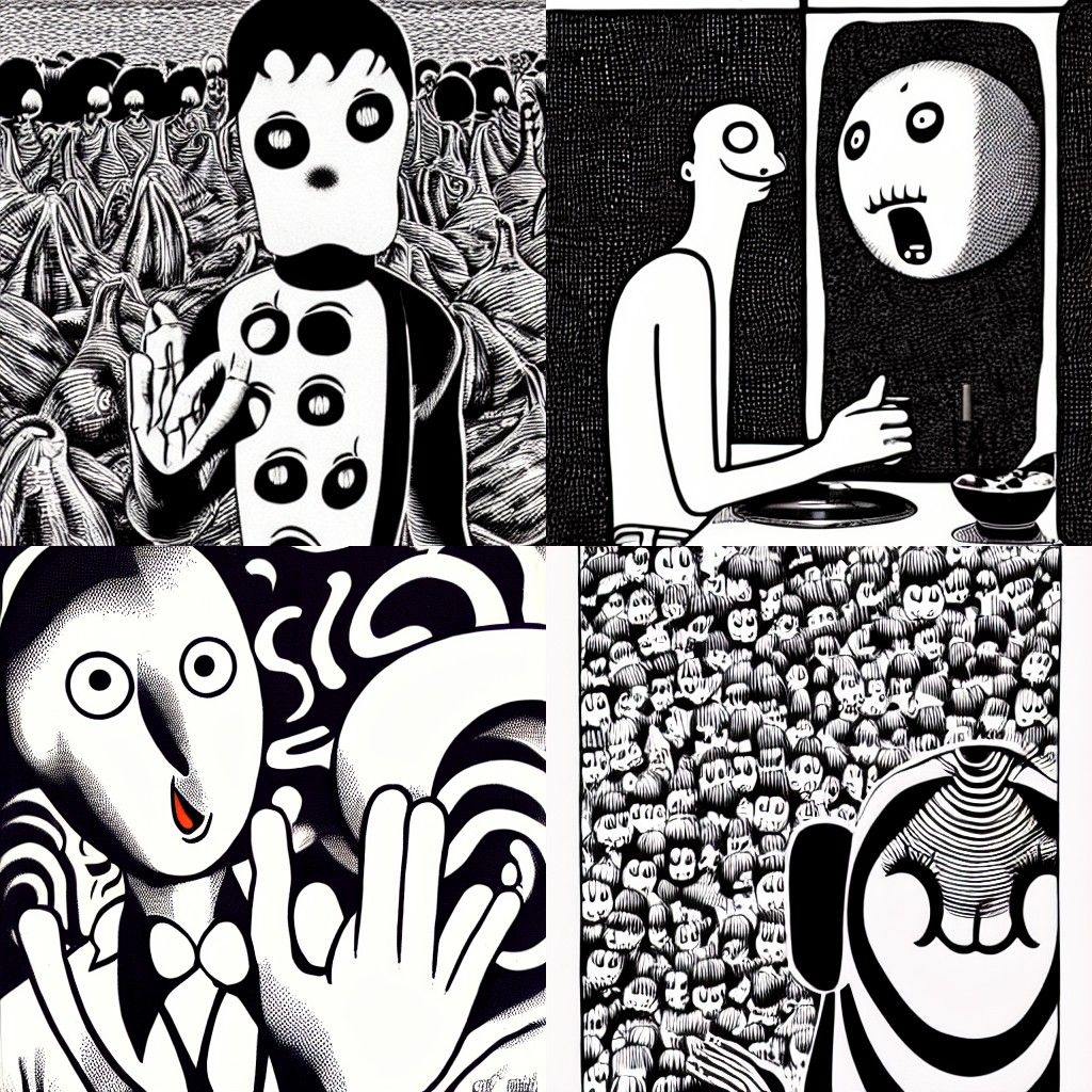 Eggplant man by Charles Burns and junji Ito