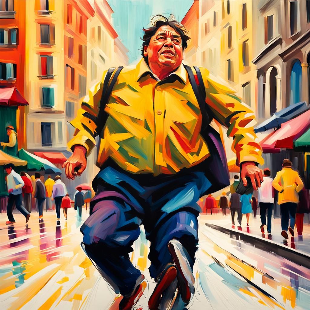 Clumsy City Dwellers in Vibrant Fauvist Style