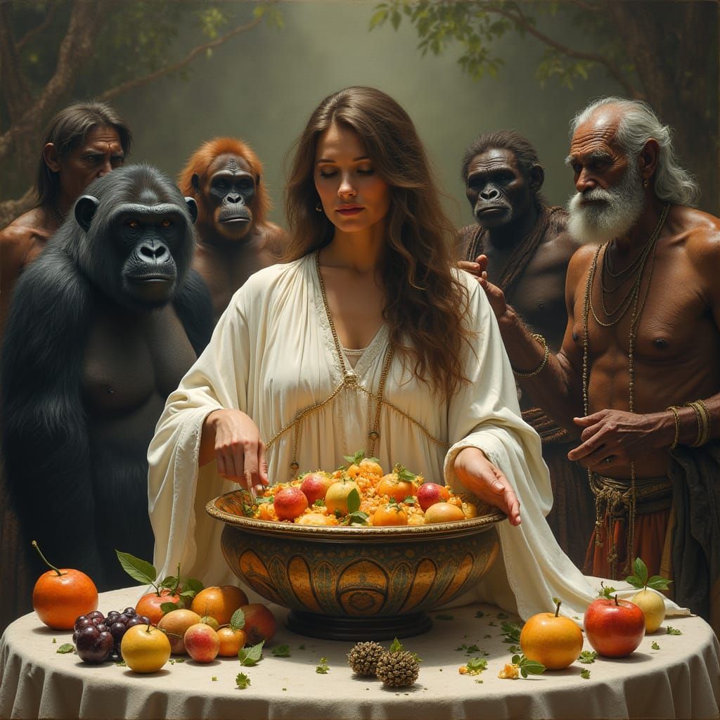 Woman Unites Wholeness and Fragmentation in a Sacred Ritual