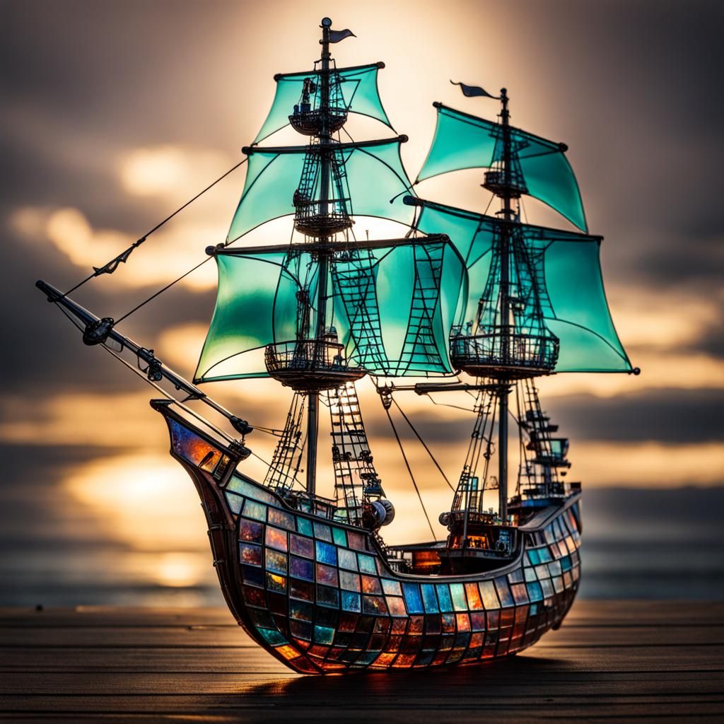 Glass Pirate Ship: Fragile Adventure