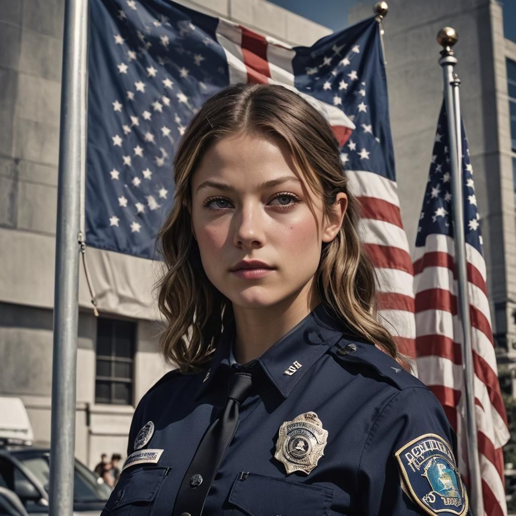 Photorealistic Portrait of a Confident Police Officer