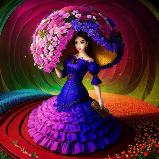 Surreal Beauty: Lady in a Flower