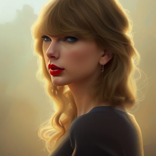 Taylor Swift Portrait in Art Nouveau Style