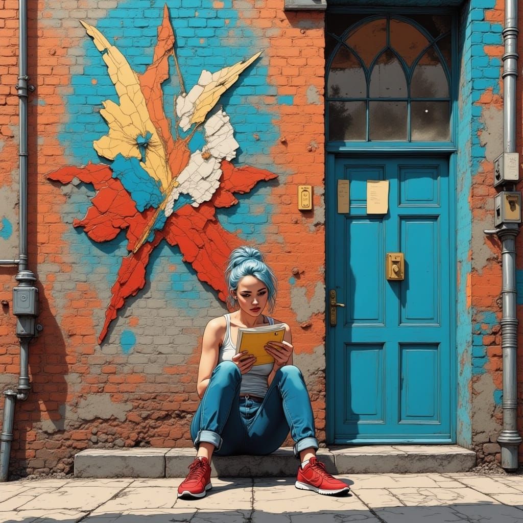 Stylized Urban Portrait with Comic-Book Flair