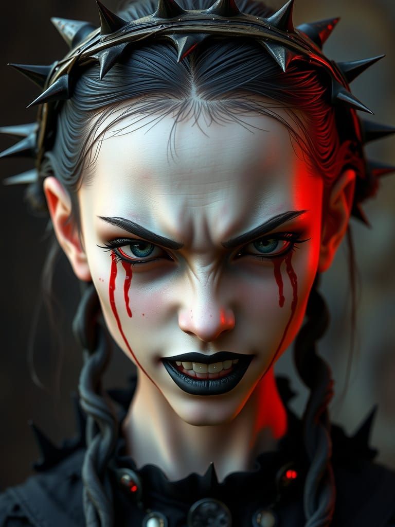 Furious goth girl