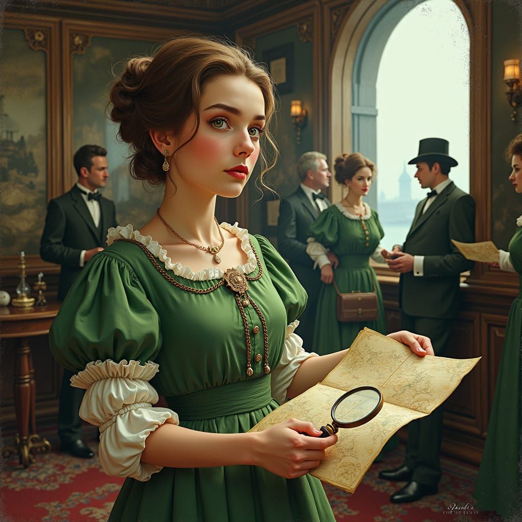 Victorian Girl's Adventure: A Raffael-Style Scene