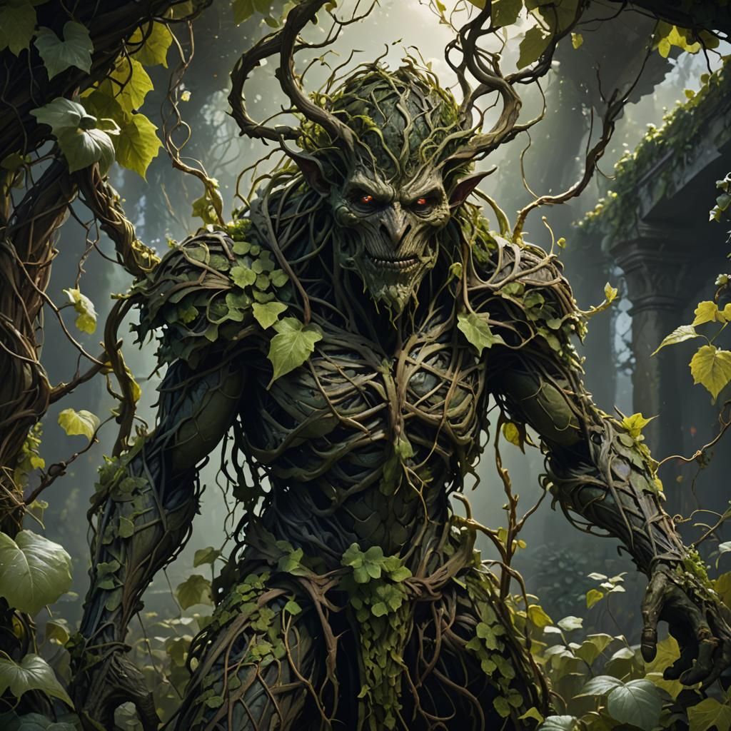 Detailed Vine Blight Creature in Dark Fantasy Style