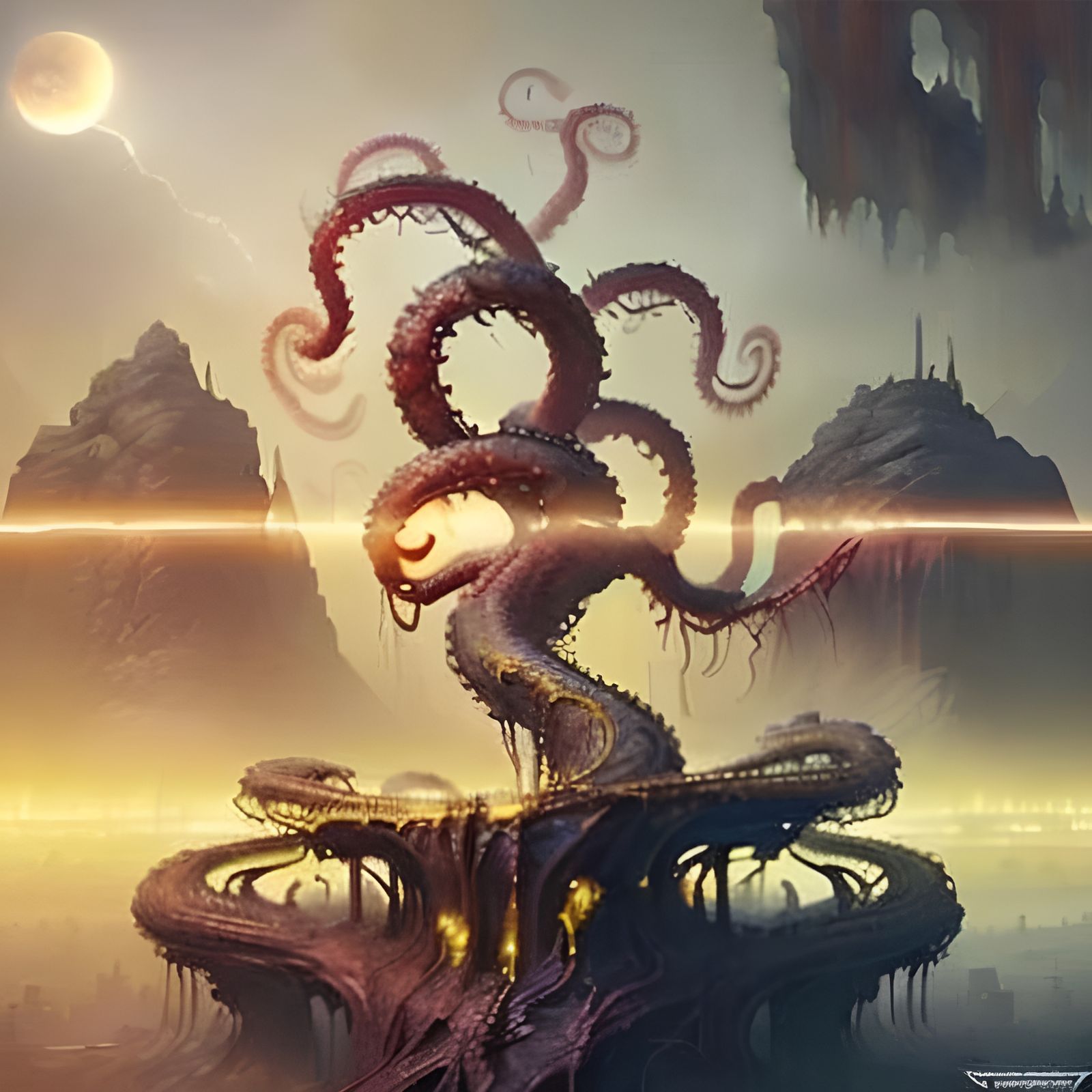 Sinister Moon Face Painting in Fantasy Art Style