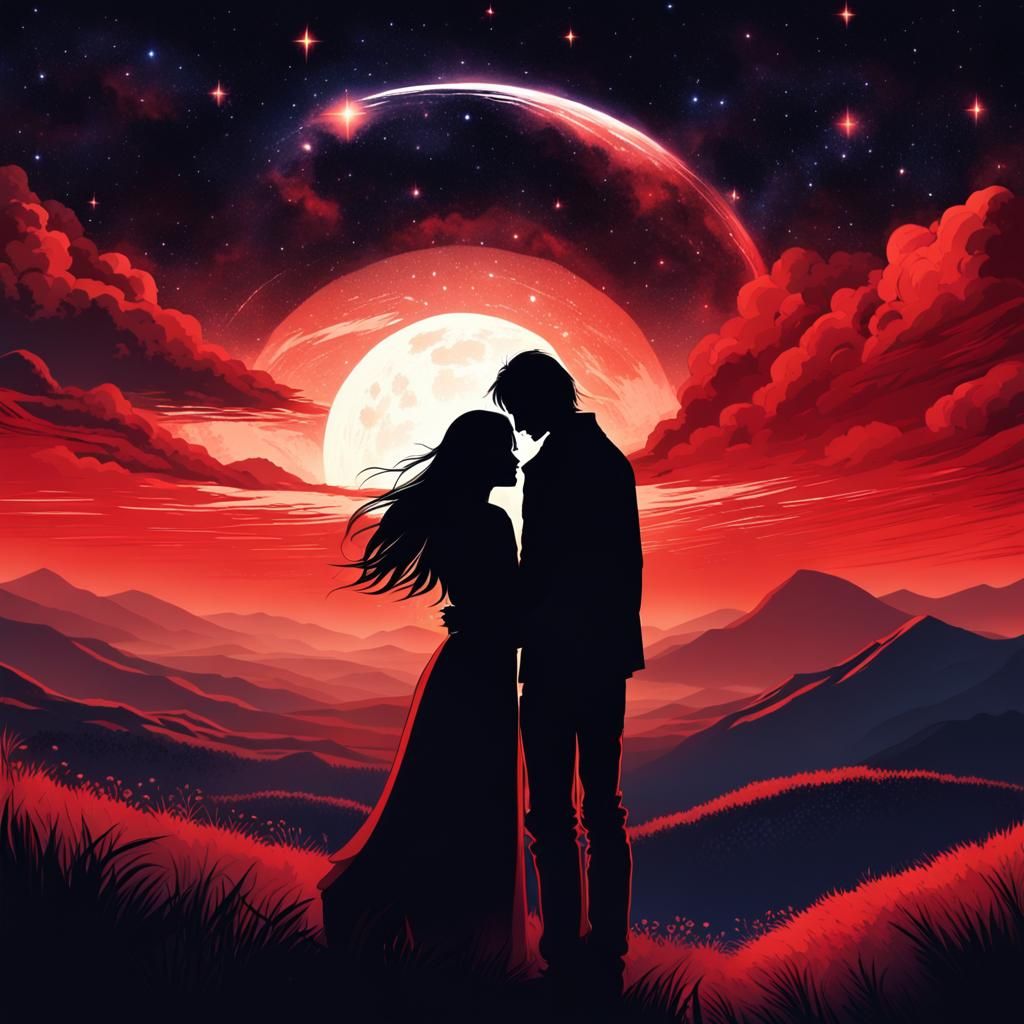 Embracing Silhouettes in Galaxy Artwork