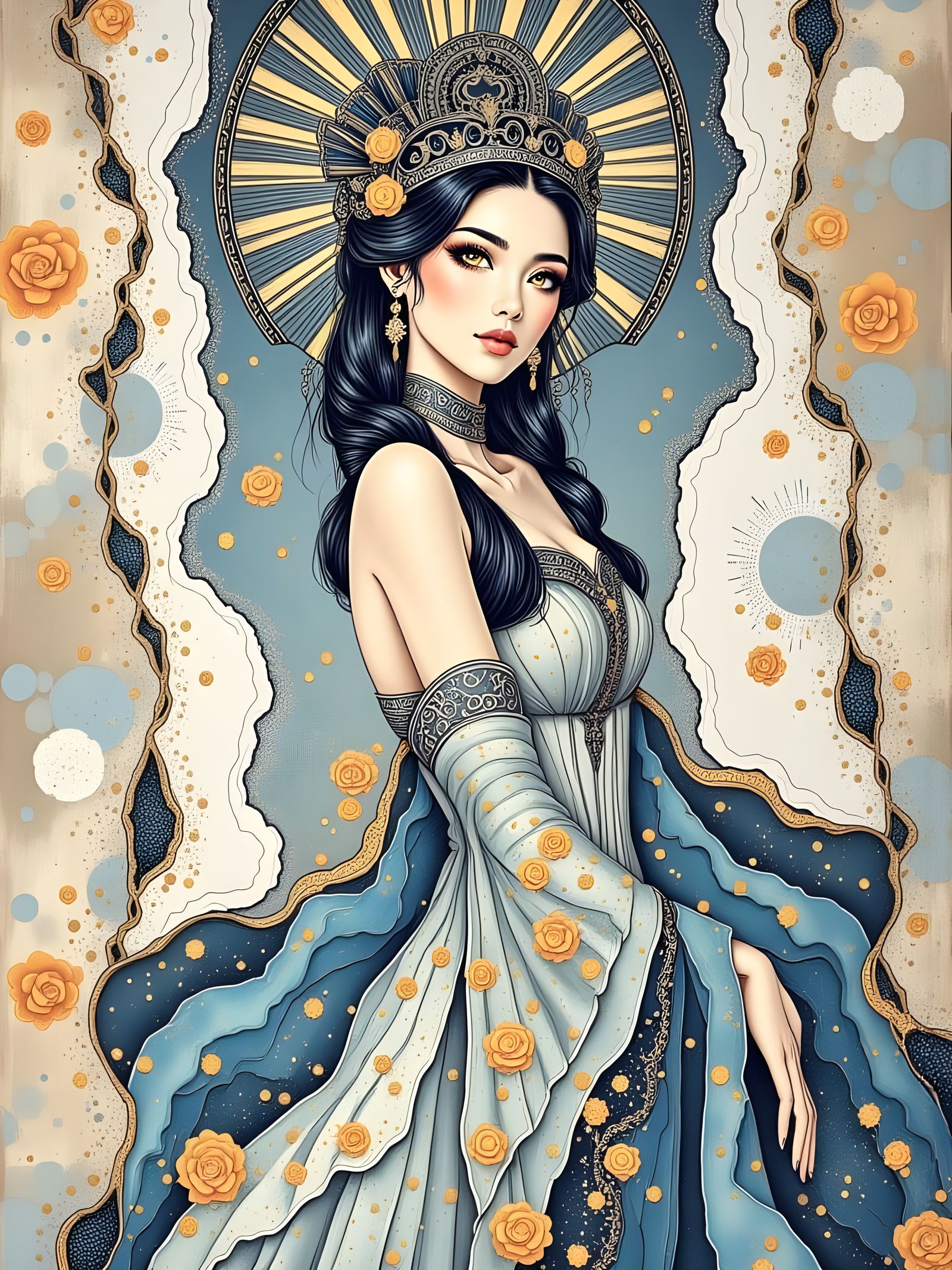 Amaterasu in Art Deco Haute Couture Style