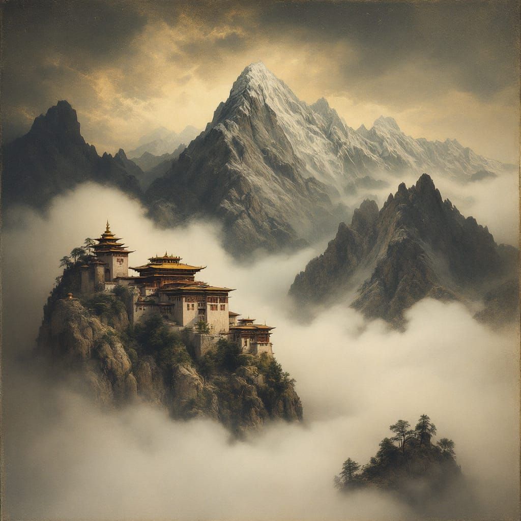 Monastery in the Clouds: Romantic Landscape Art