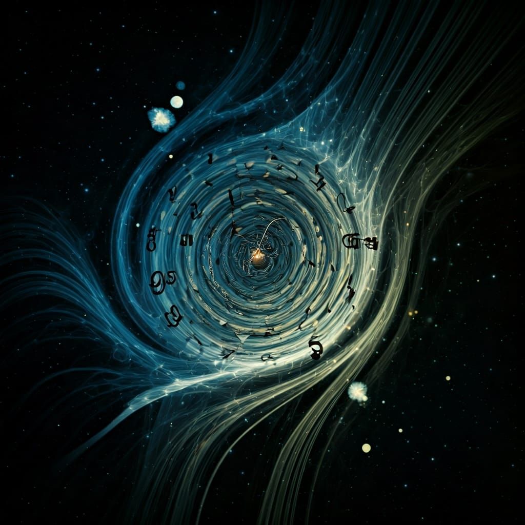 Cosmic Clock Knits Time in Bauhaus Abstraction