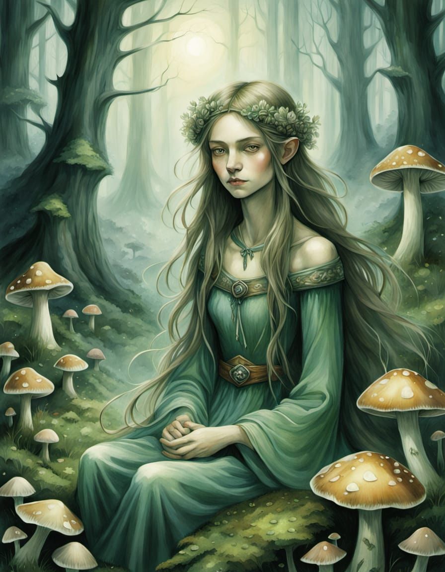 Ethereal Forest Maiden in Soft Focus