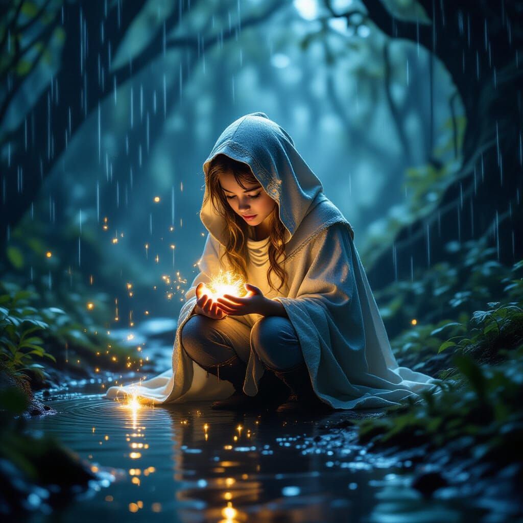 Magical Forest Creature Protected by Starlight Guardian