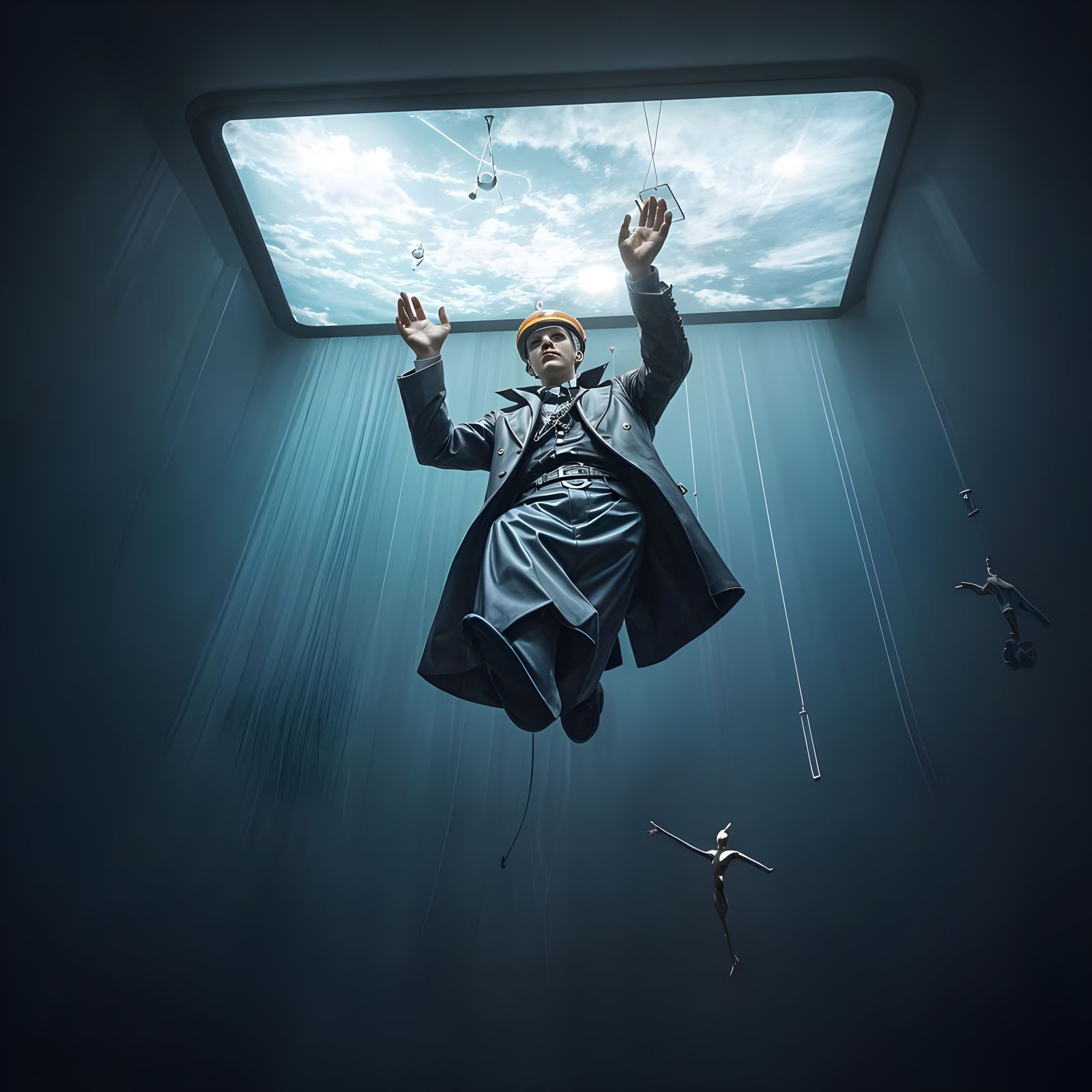 Steampunk Mobile Sculpture in Surreal Room