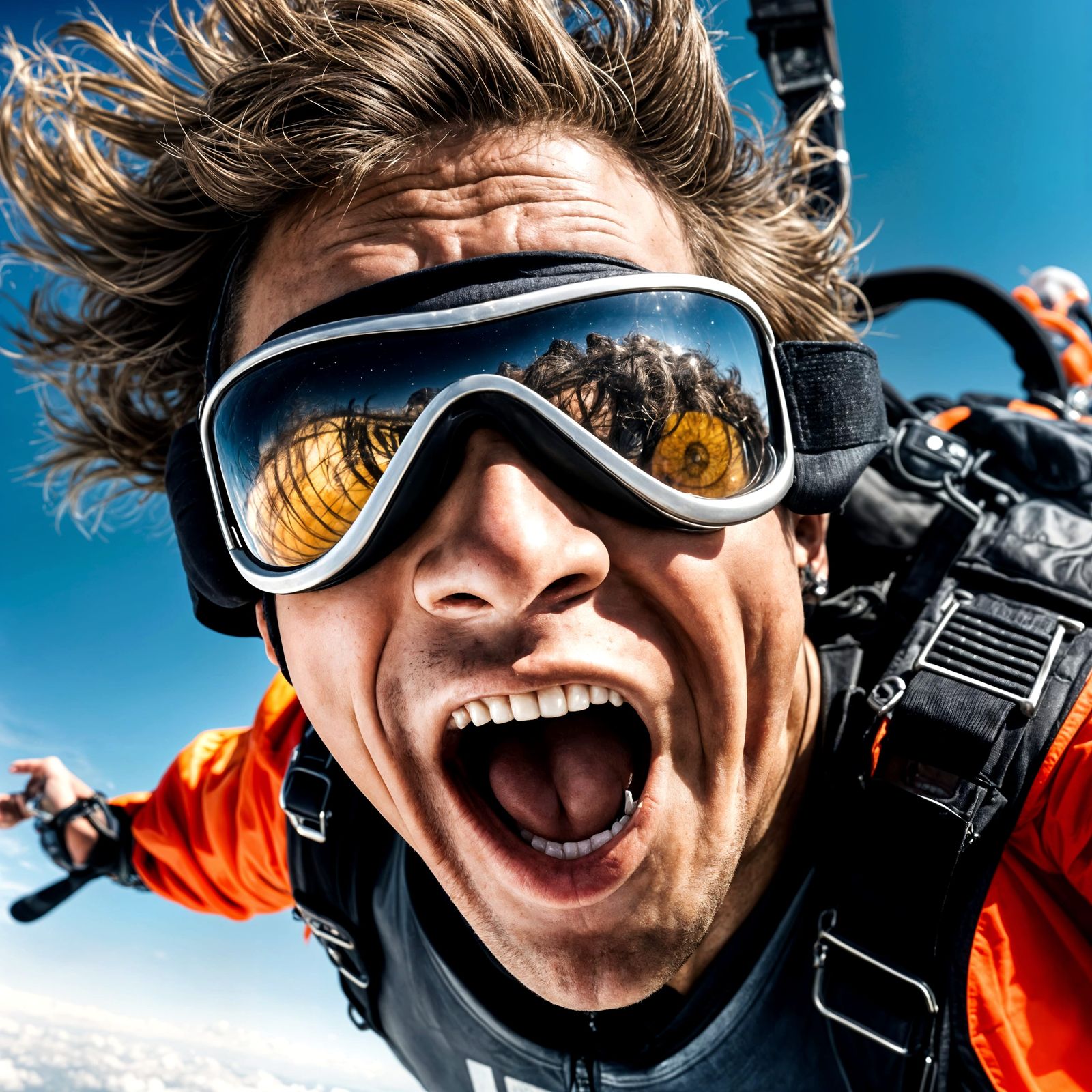 Terrified Skydiver Screaming in the Wind: Hyperreal Macabre