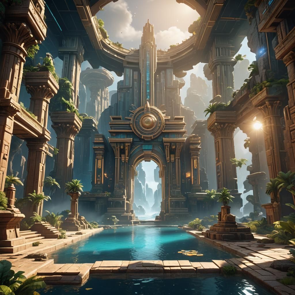 Atlantis Stargate: 3D Game Cinematic Render