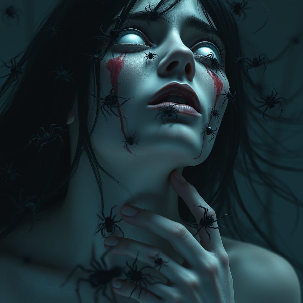 Woman with Spiders: A Digital Matte Painting