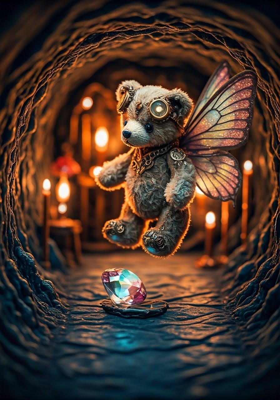 Miniature Fairy Cave-Bear at Fantasy Party