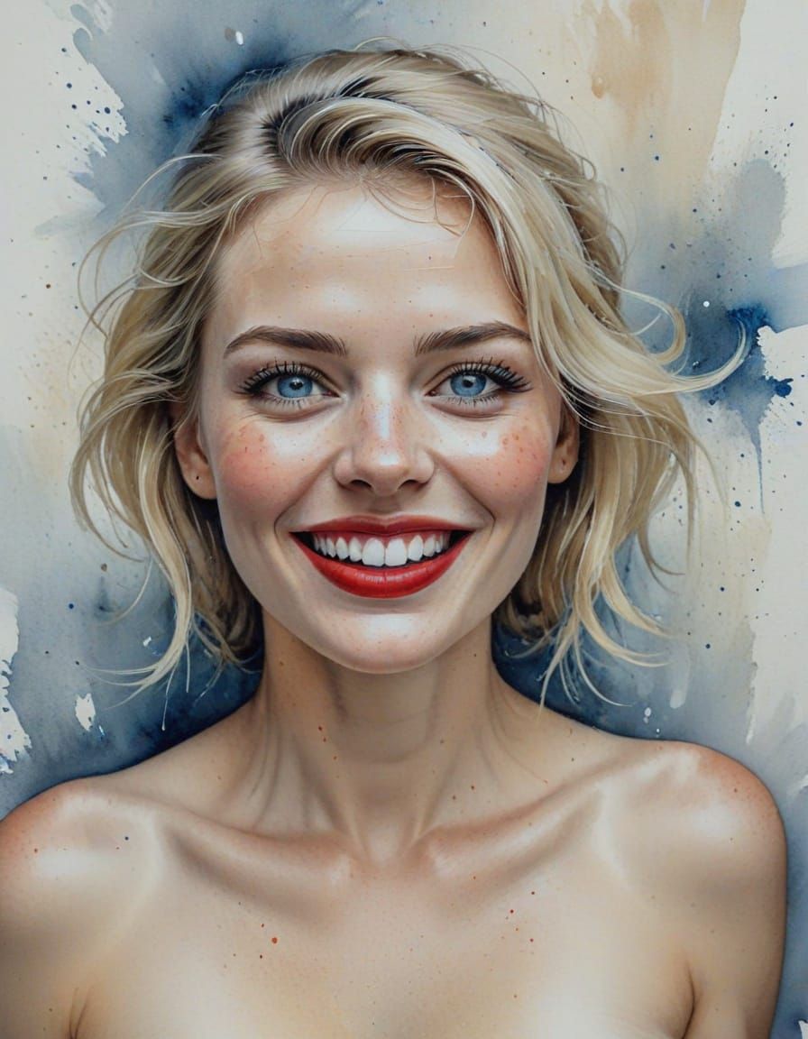 A Beautiful Scandinavian Woman in Watercolour