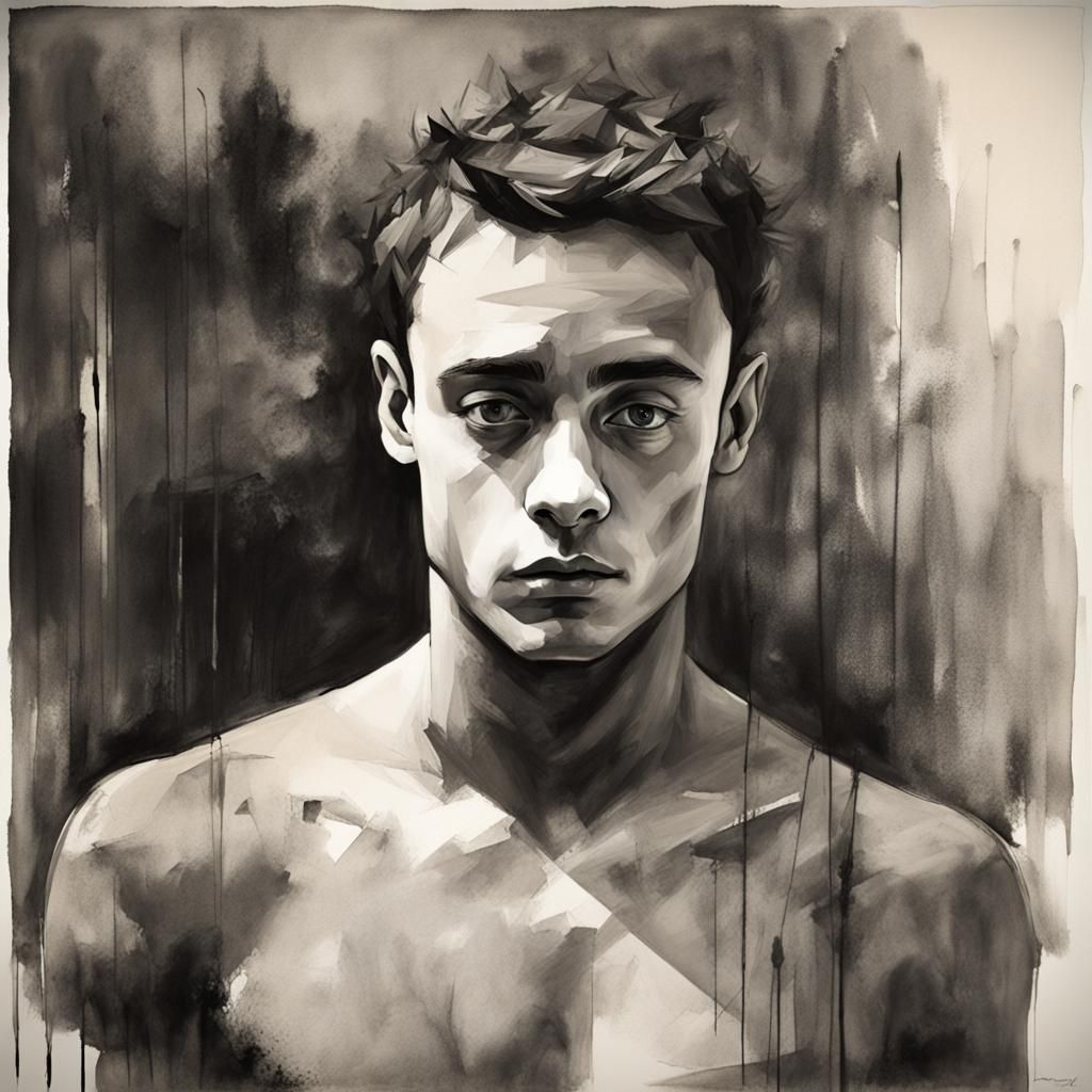 Emotional Inkwash Portrait of Tom Daley