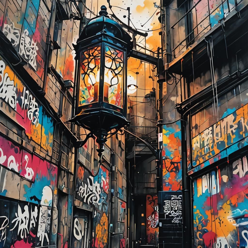 Street Artist Creates Shin Hanga Ink Painting